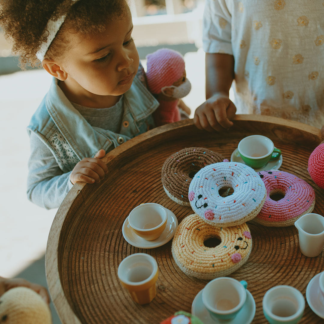 Pretend Play Food Rattle - Plush Donut Pink