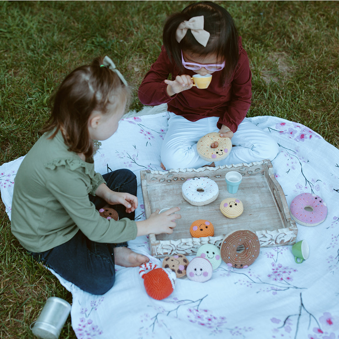 Pretend Play Food Rattle - Plush Donut Pink