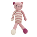 Plush Sleeping Kitten Rattle - Pink